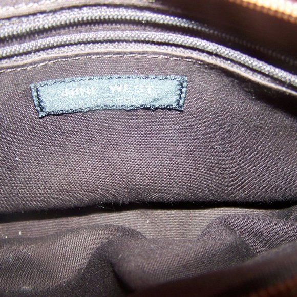 VTG — Nine West Weave Shoulder Bag Purse 🥃 Cognac brown - Picture 13 of 14